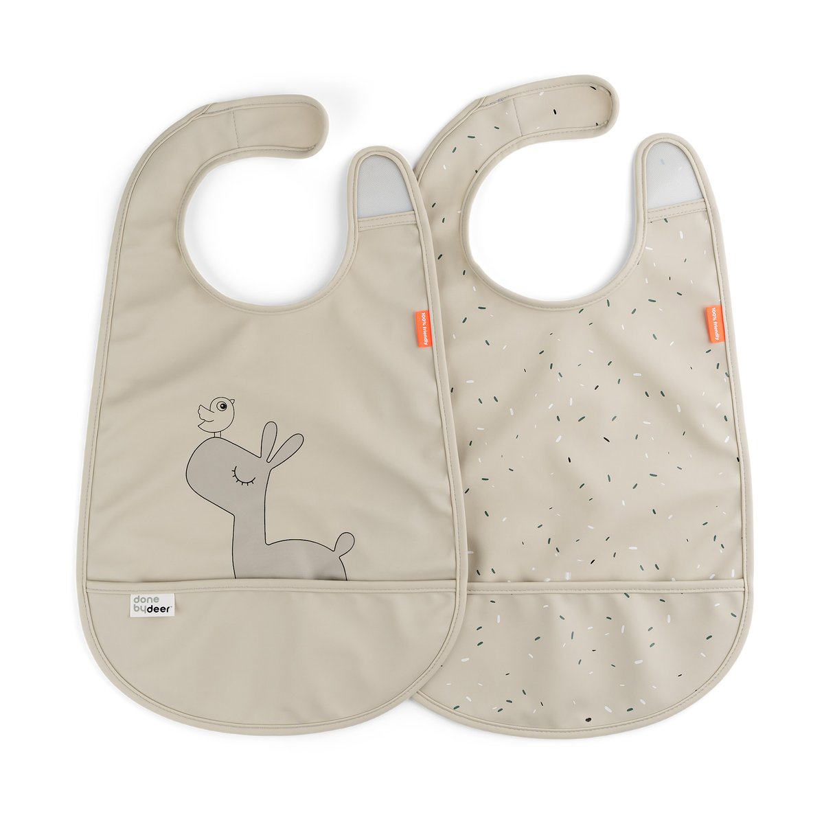 Done by deer Lalee Lätzchen mit Klettverschluss 2er-Pack Sand