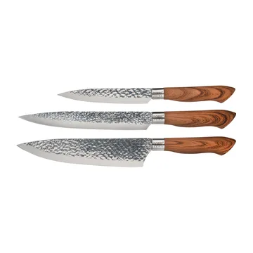 Akira Messerset aus Edelstahl 3 Messer - Braun - Dorre