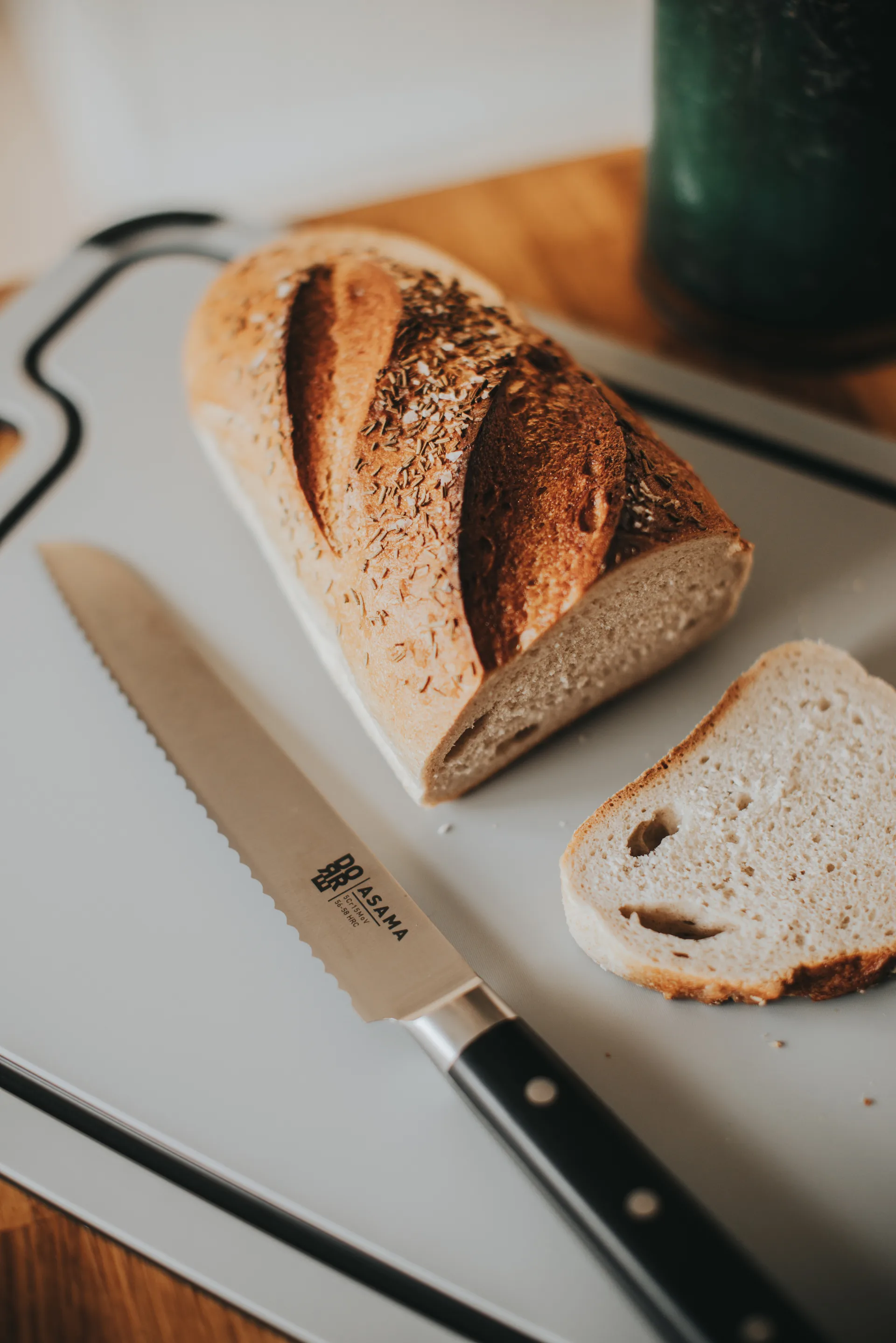 Asama Brotmesser 20 cm, Edelstahl Dorre