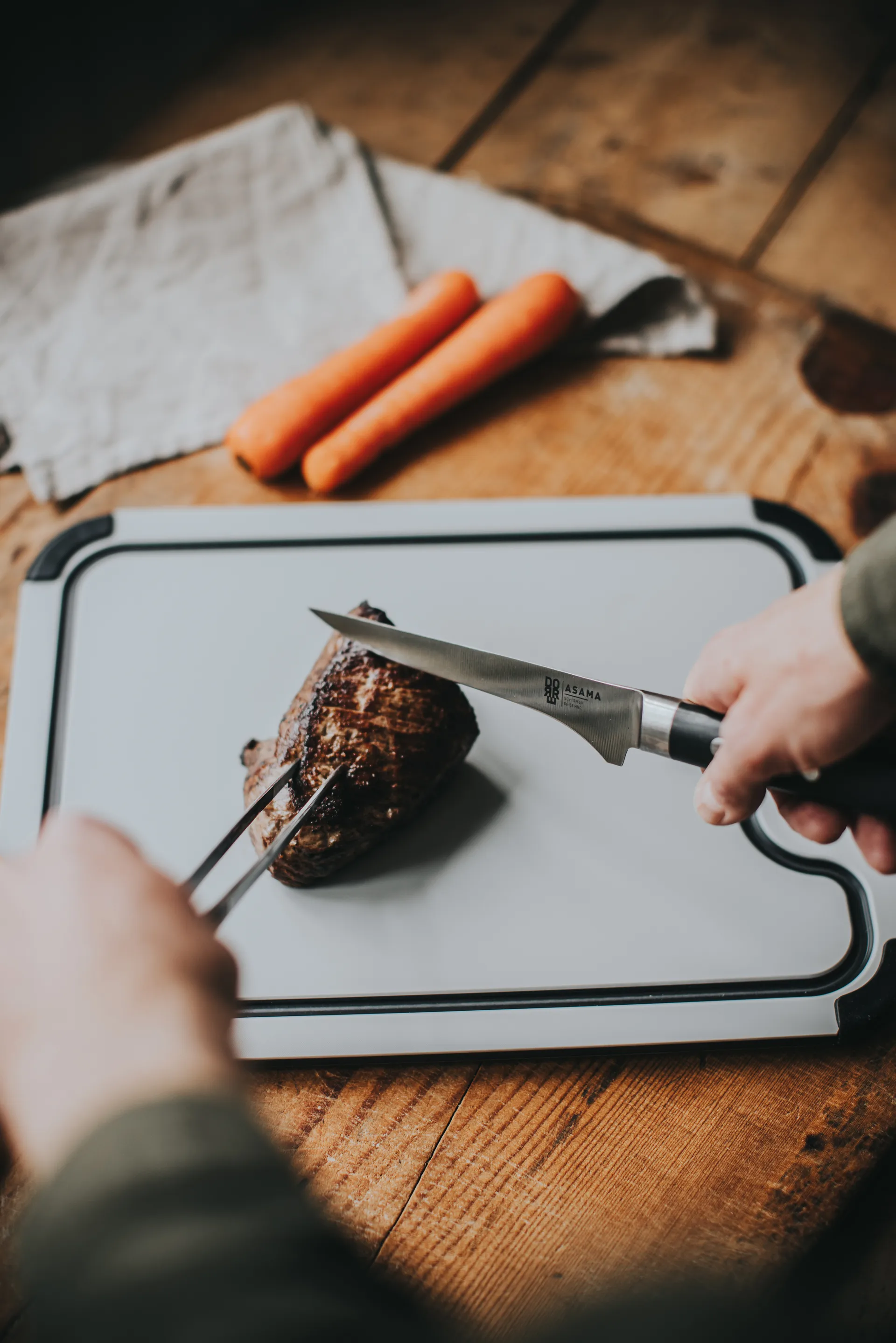 Asama Filetmesser Länge 29,5 cm, Schwarzer Griff Dorre