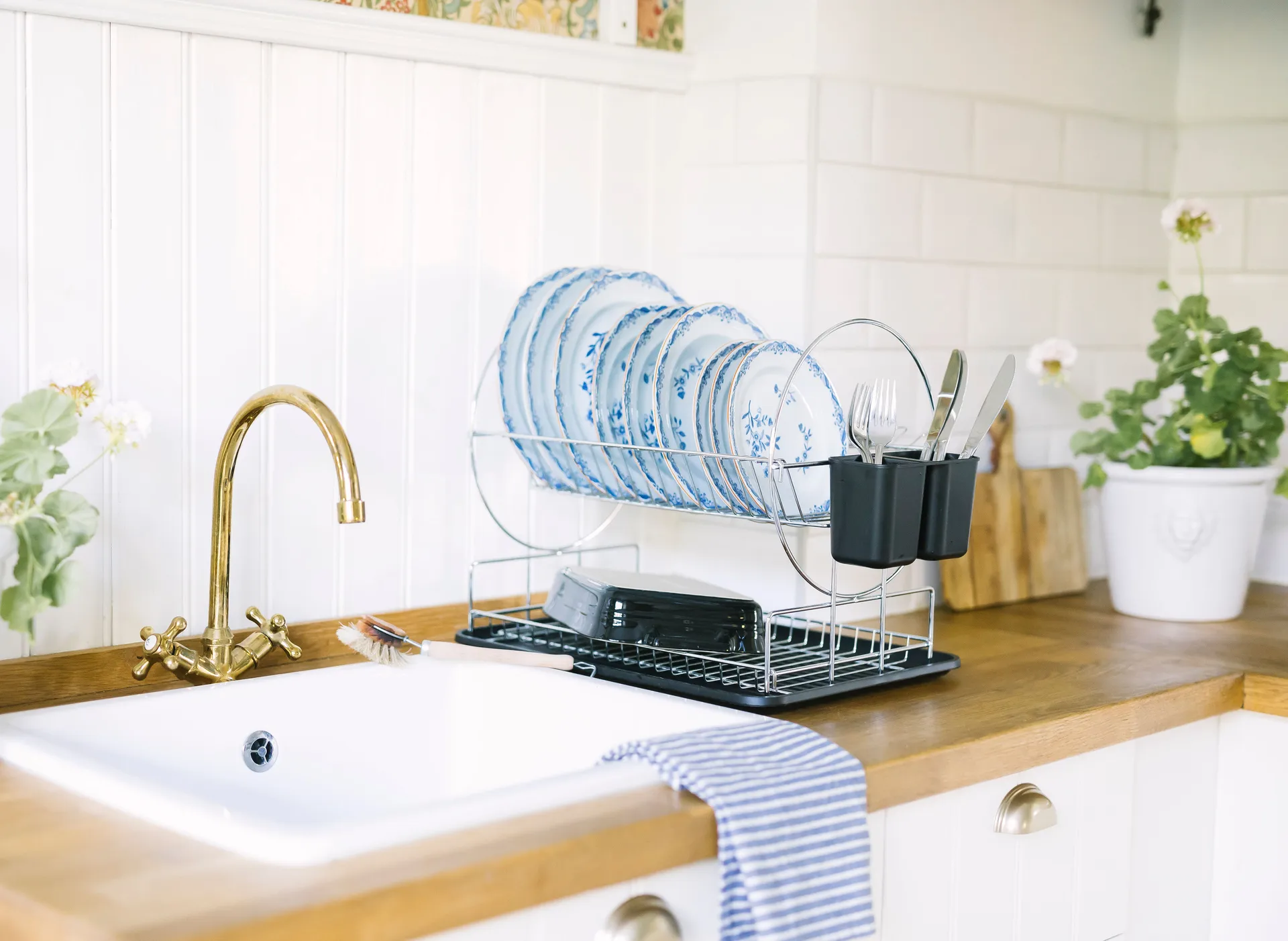 Disa Geschirrkorb 2 stöckig 32 x 47cm, Verchromtes Eisen Dorre