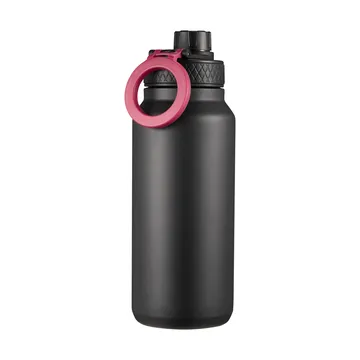 Flory Wasserflasche doppelwandig Mobilmagnet 0,9 L - Schwarz-lila - Dorre