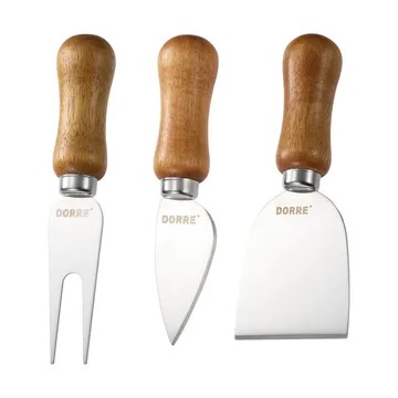 Olva Käsemesser-Set - Akazienholz, Edelstahl, 3-teilig, 13 cm - Dorre