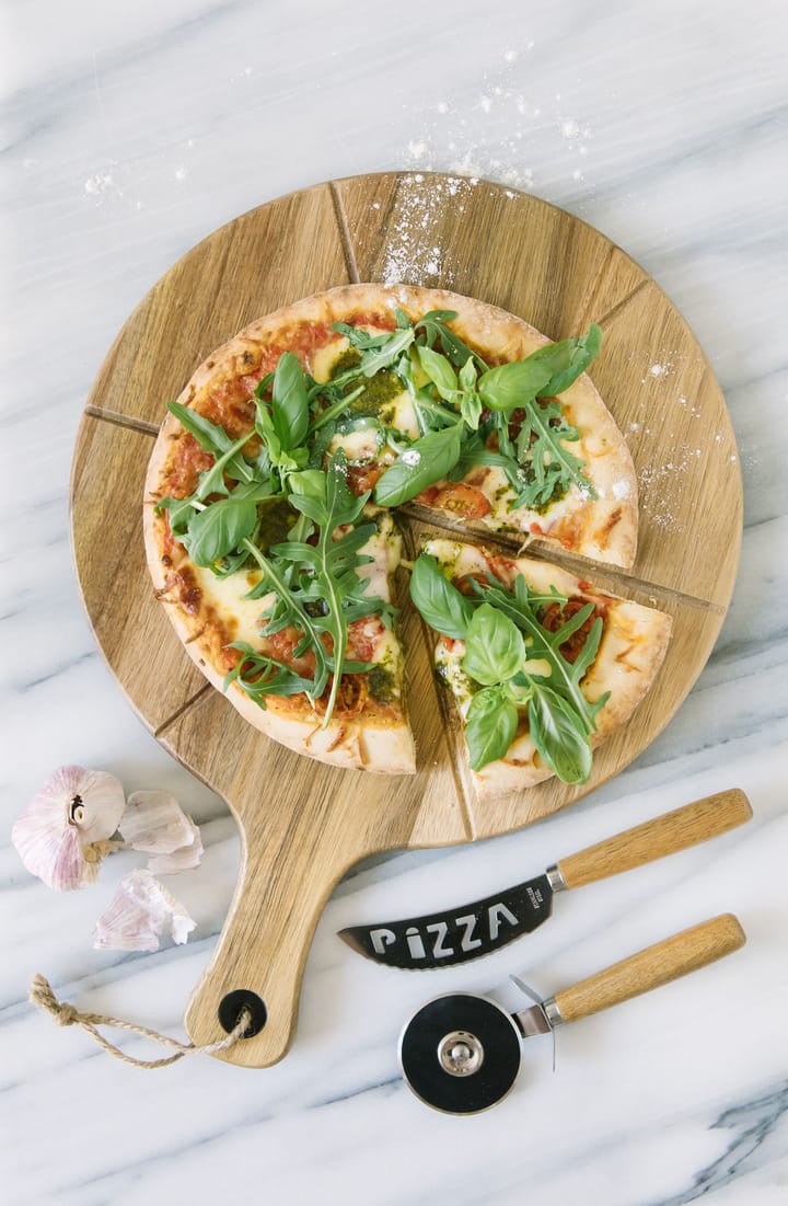 Pino Pizzaset Messer und Pizzaschneider - Akazie-Edelstahl - Dorre