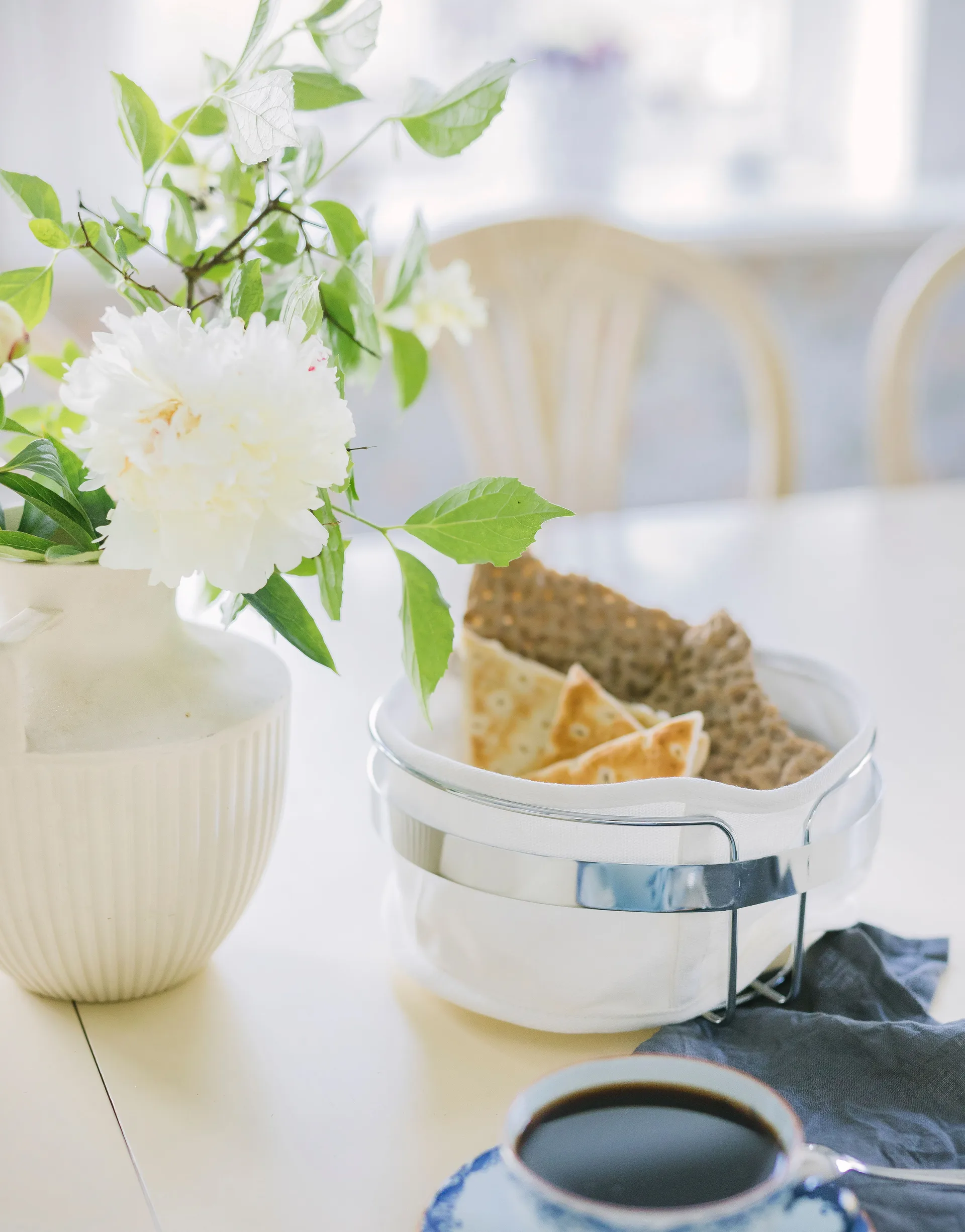 Praktisk Brotkorb Ø22cm, Stoff-Chrom Dorre