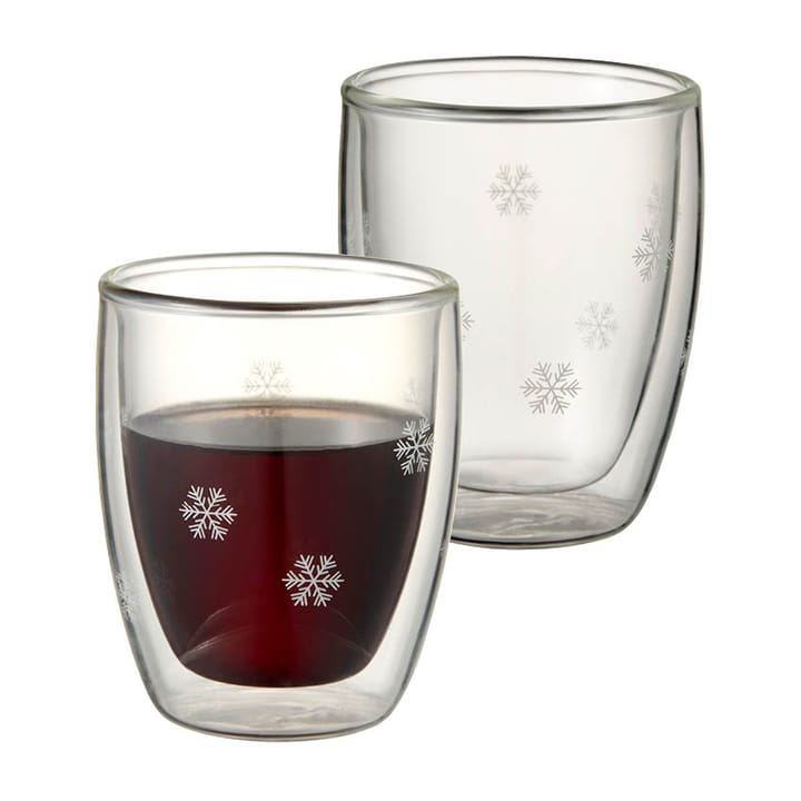 Schneeflocken doppelwandiges Glas 2er-Pack - 13 cl - Dorre