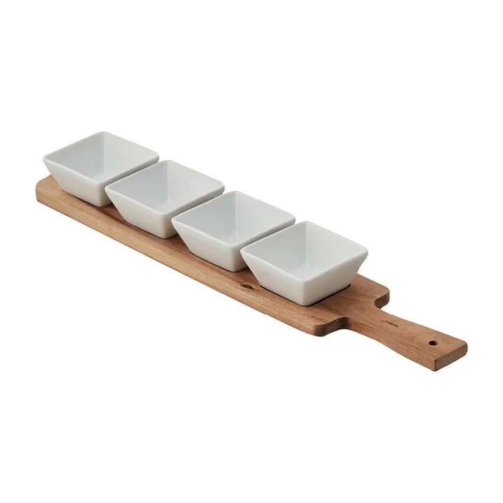 Bambus Serviertablett 2er Set Mit Griffen  Natur 38x25x4cm & 20x13x2cm,  Ideal Fr Frhstck Am Bett, Party,