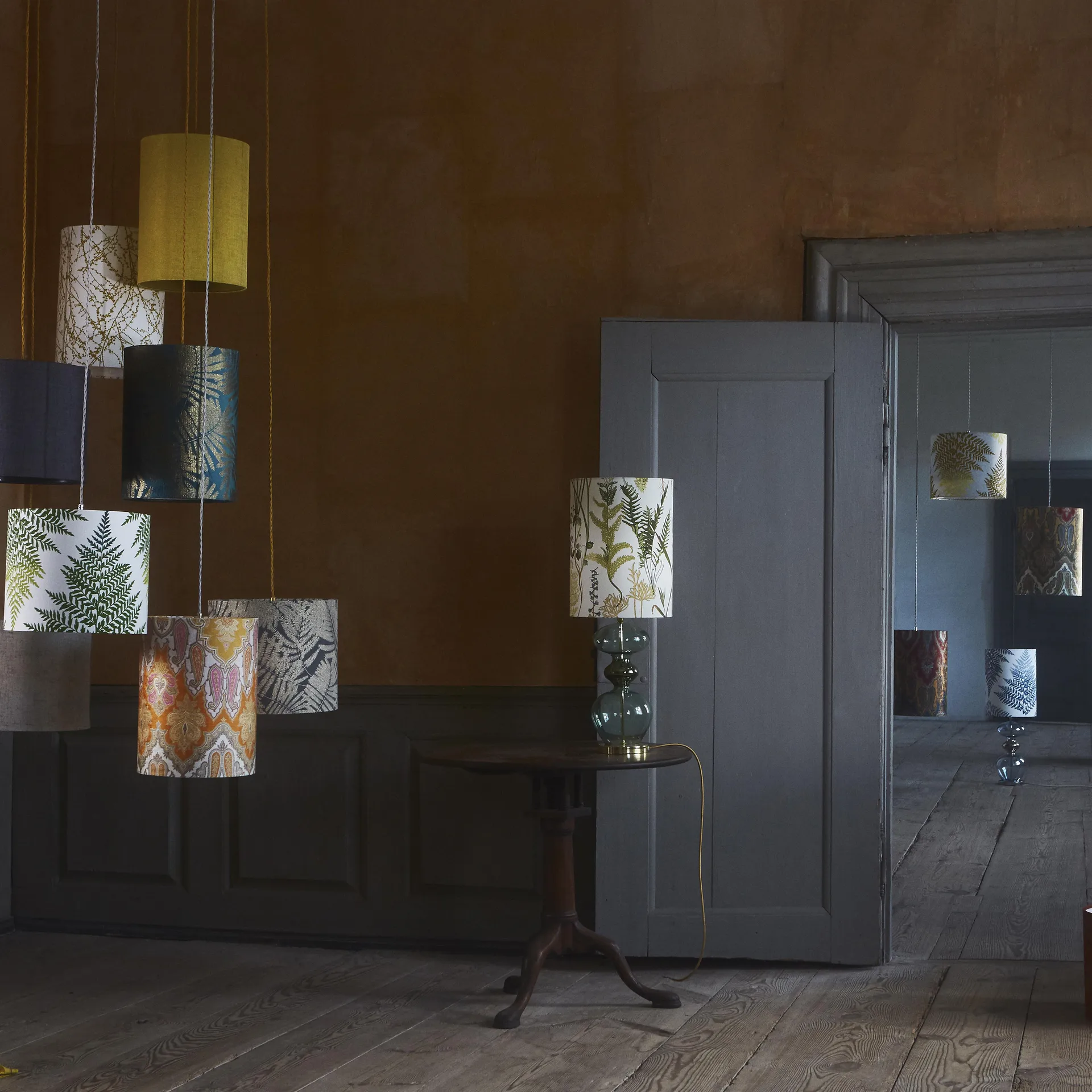 Fern Leaves Lampenschirm Ø 30cm, Teal EBB & FLOW