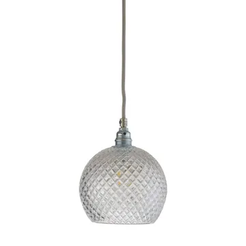 Rowan Pendelleuchte Chrystal Ø 15,5cm - Klein kariert - Kabel in Silber-Look - EBB & FLOW