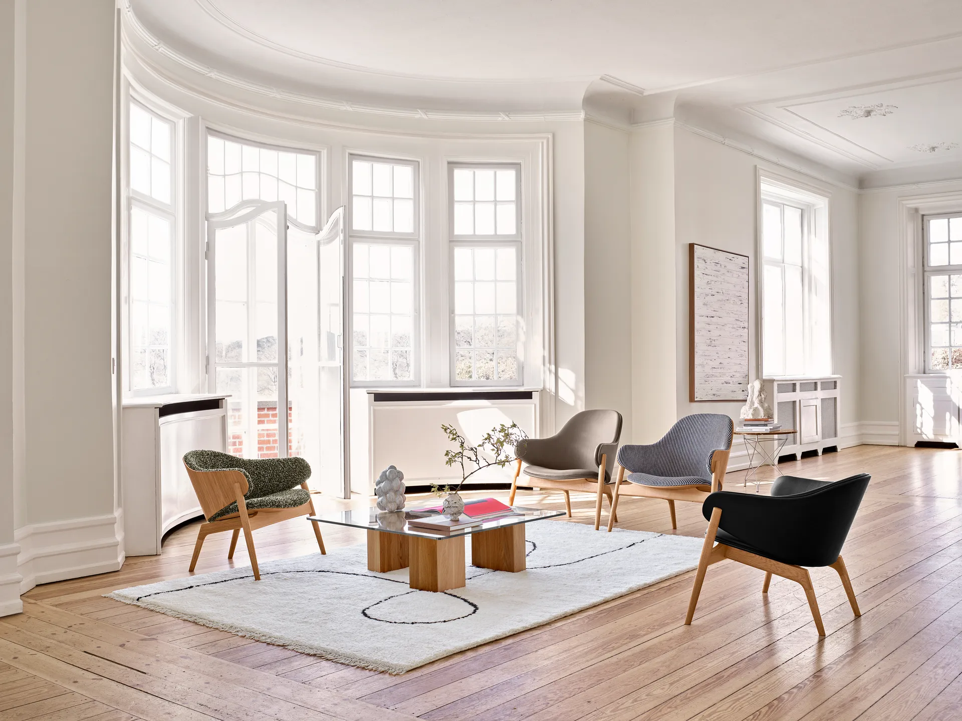 Alba Sessel hoch frontseitig bezogen, Geölte Eiche-path 01 Eilersen