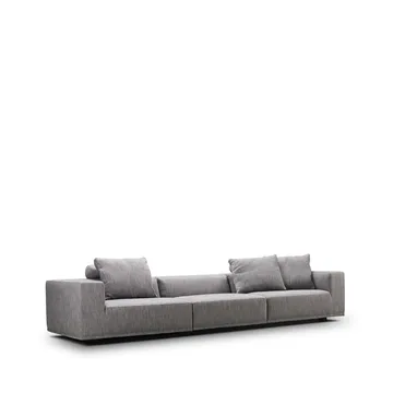 Baseline Modulsofa - Stoff Mumbai 06 grau-schwarze Beine – Kissen nicht inbegriffen - Eilersen