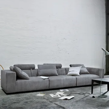 Baseline Modulsofa - Stoff Mumbai 06 grau-schwarze Beine – Kissen nicht inbegriffen - Eilersen