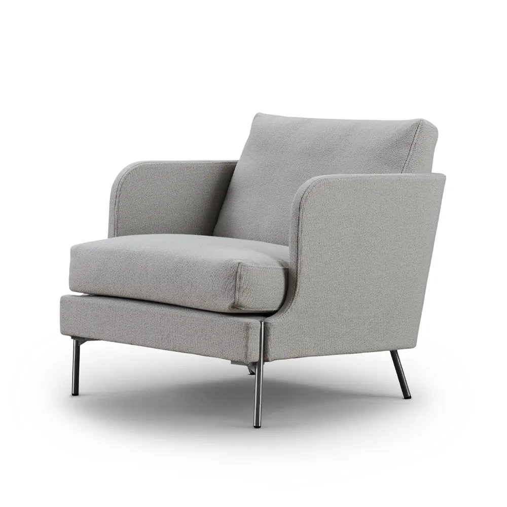 Funen Sessel, Sack 07 grau-niedrige Rückenlehne-rostfreier Stahl Eilersen