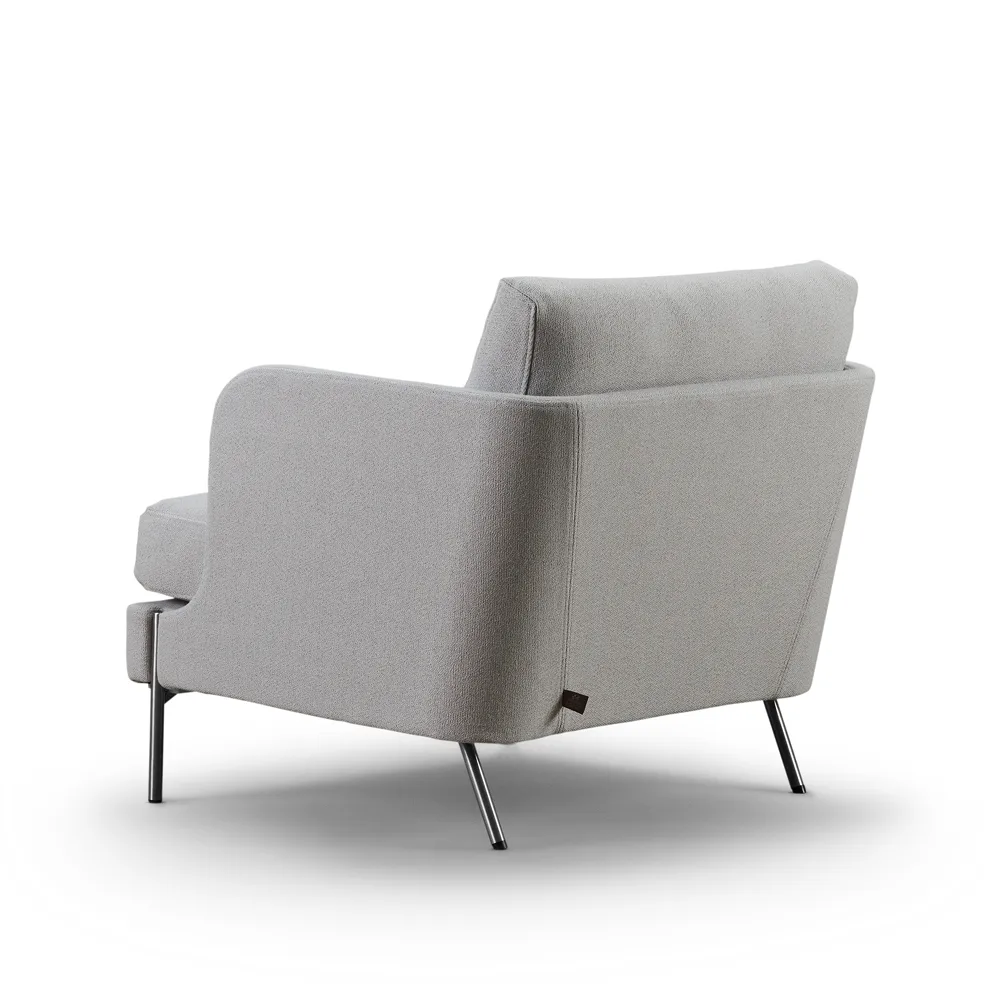 Funen Sessel, Sack 07 grau-niedrige Rückenlehne-rostfreier Stahl Eilersen