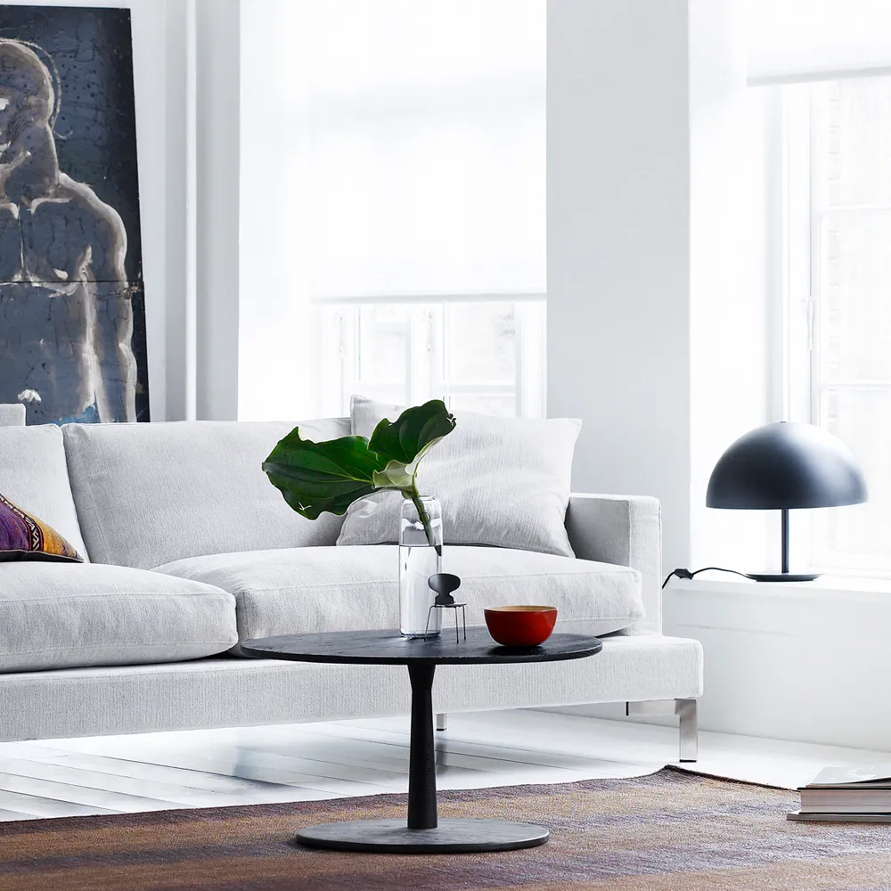 Great lift 3-sitziges Sofa, Stoff bakar 47 hellgrau, Chrombeine Eilersen