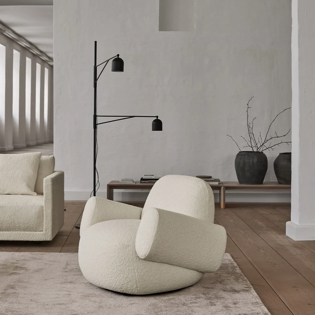 Havana Sessel mit 2 Armlehnen, Curl 20 offwhite Eilersen