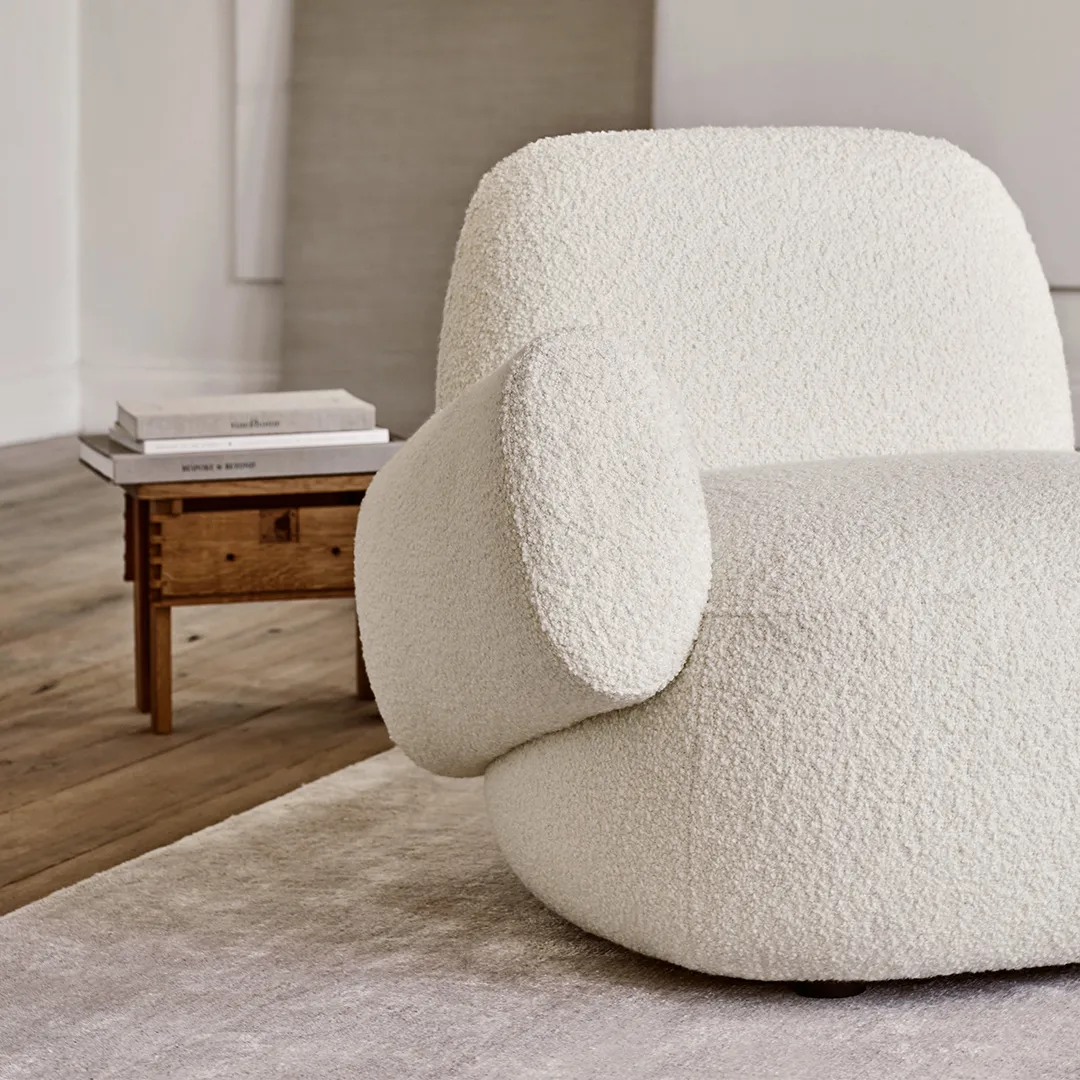 Havana Sessel mit 2 Armlehnen, Curl 20 offwhite Eilersen