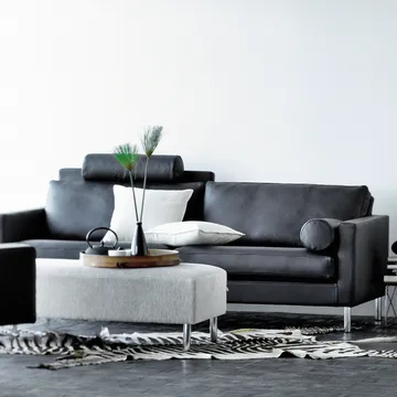 Lift Sofa 210 cm Schaumstoffpolsterung - Stoff Bakar 01 braunbeige–Stahlbeine - Eilersen