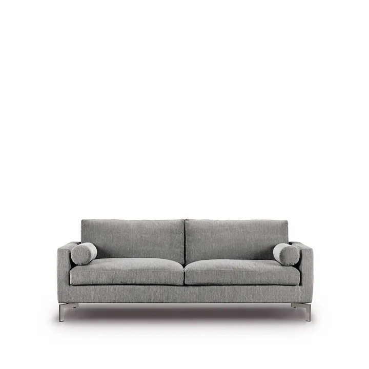 Lift Sofa 210 cm Schaumstoffpolsterung - Stoff Rücken 47 hellgrau-Stahlbeine - Eilersen