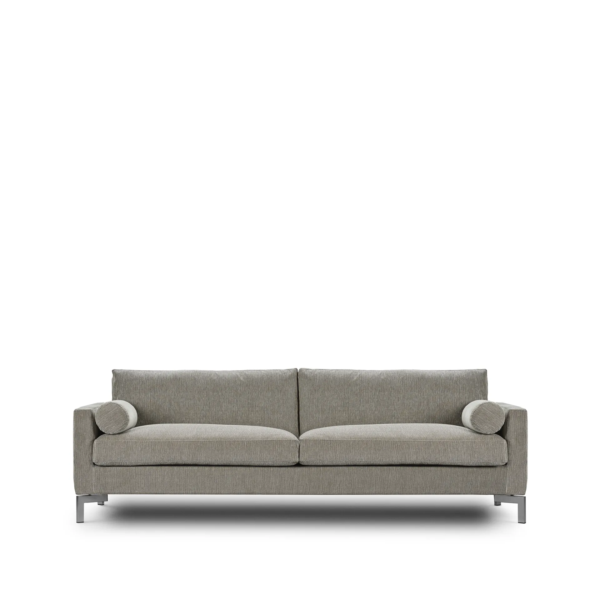 Lift Sofa 240 cm Schaumstoffpolsterung, Stoff bakar 01 braunbeige–Stahlbeine Eilersen