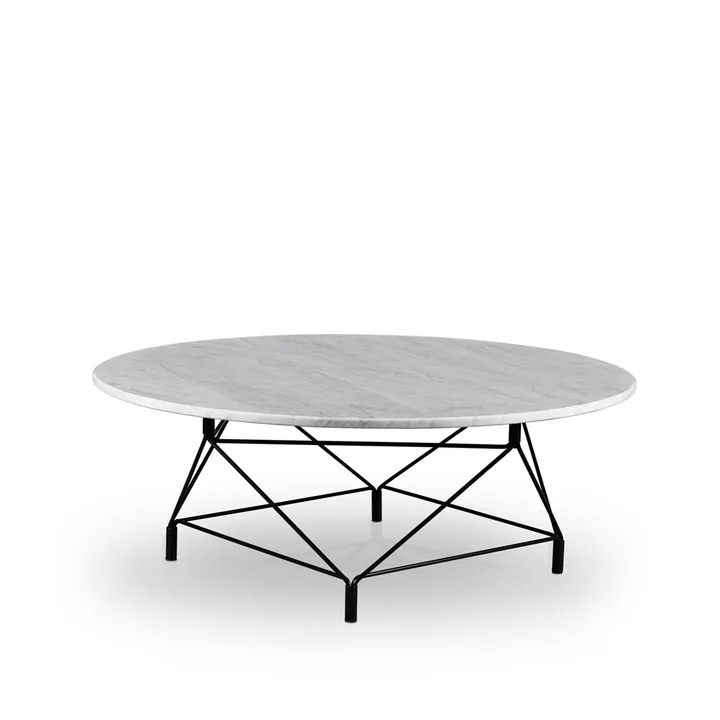 Spider Couchtisch Ø105 cm - Marmor weiß, schwarzes Gestell - Eilersen