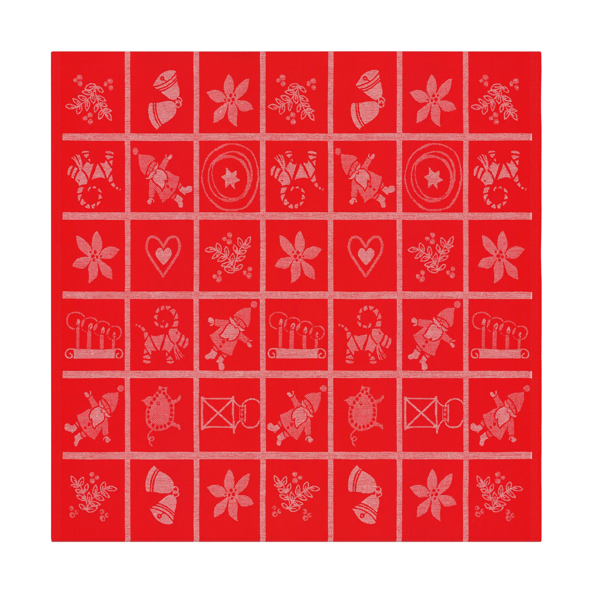 Adventruta Tischdecke 80x80 cm, Rot Ekelund Linneväveri