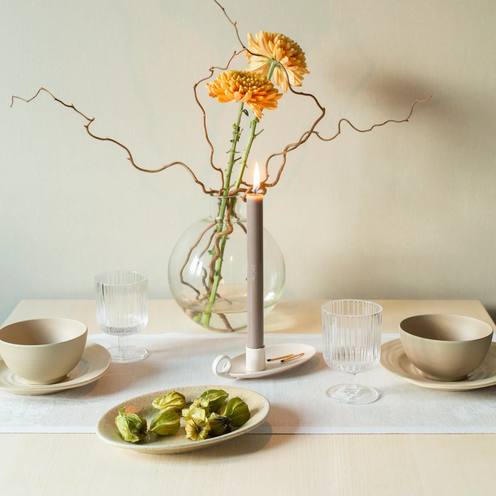 Airy Tischläufer 35 x 120cm, Beige Ekelund Linneväveri