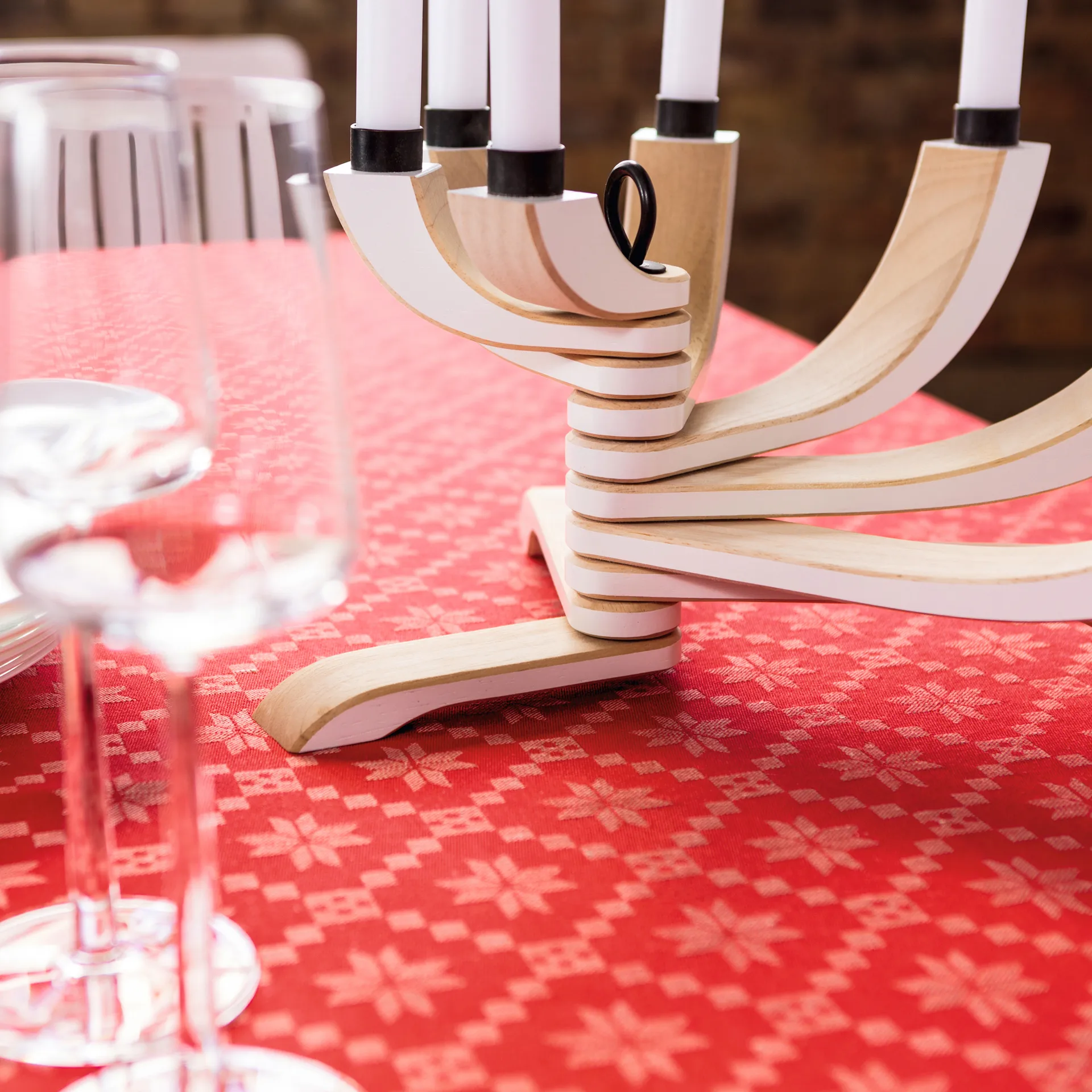 Åttebladrosa Tischdecke, 150 x 260cm Ekelund Linneväveri