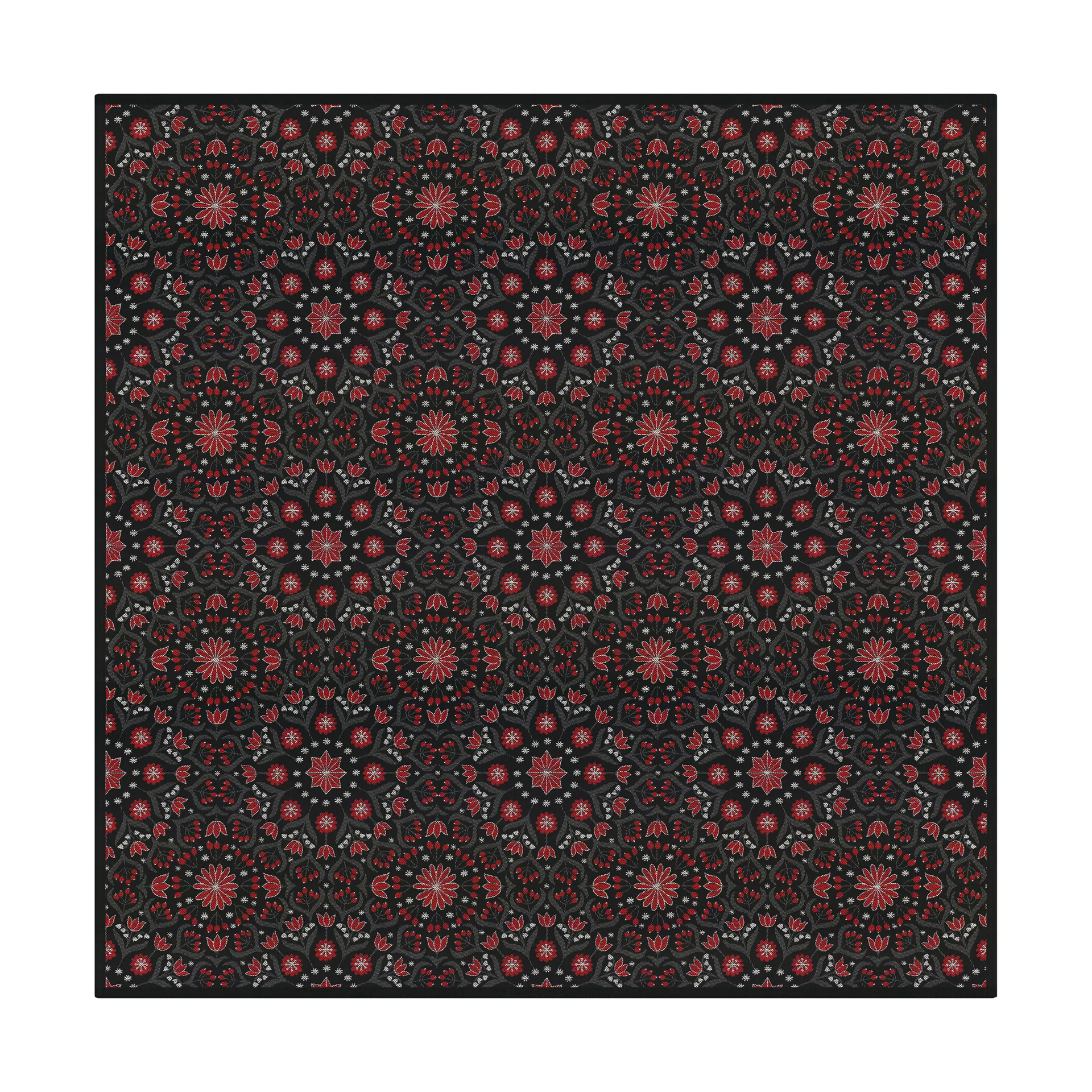 Bettys jul Tischdecke 145x145 cm, Rot-Schwarz Ekelund Linneväveri