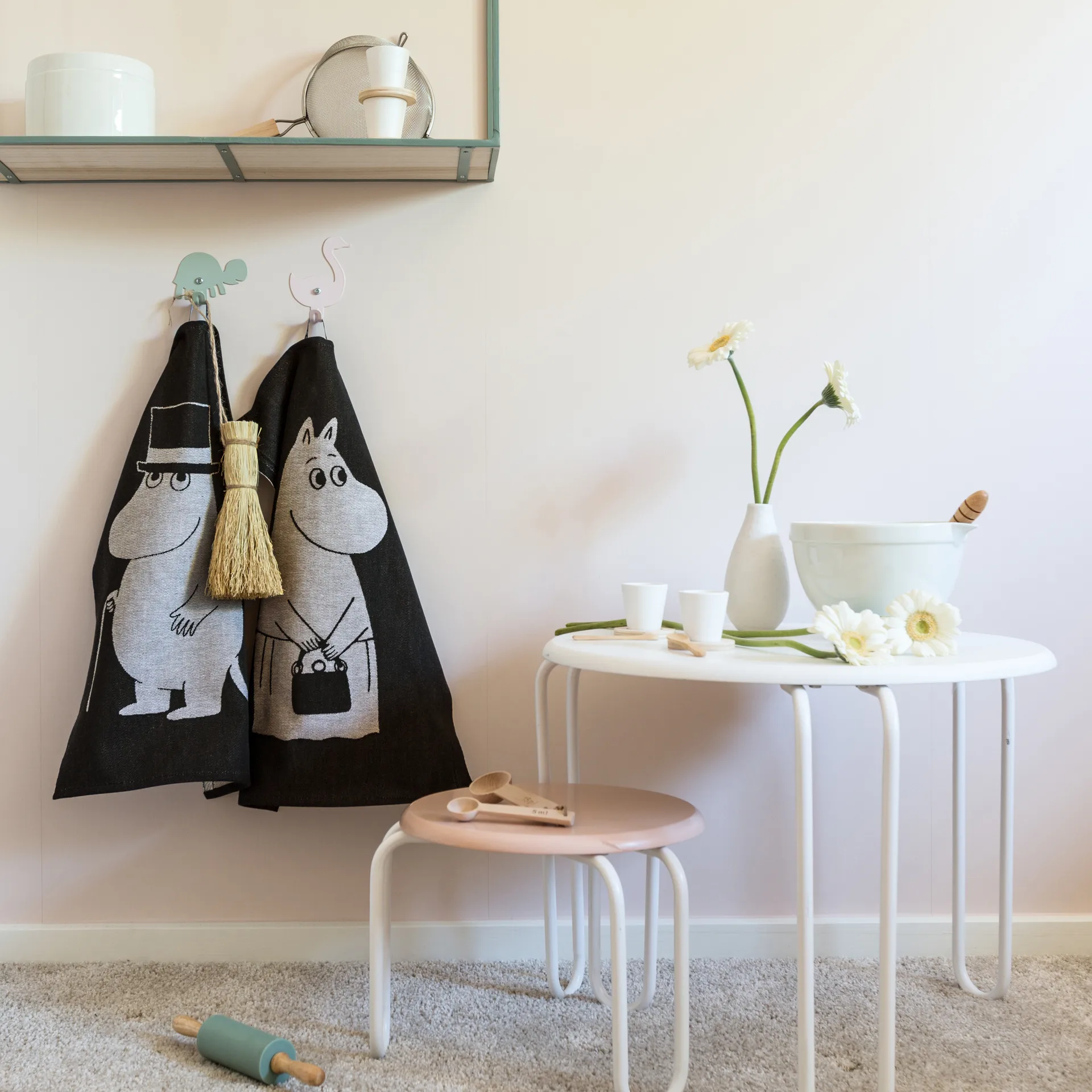 Big Moominpappa Geschirrtuch 35 x 50cm, Schwarz Ekelund Linneväveri
