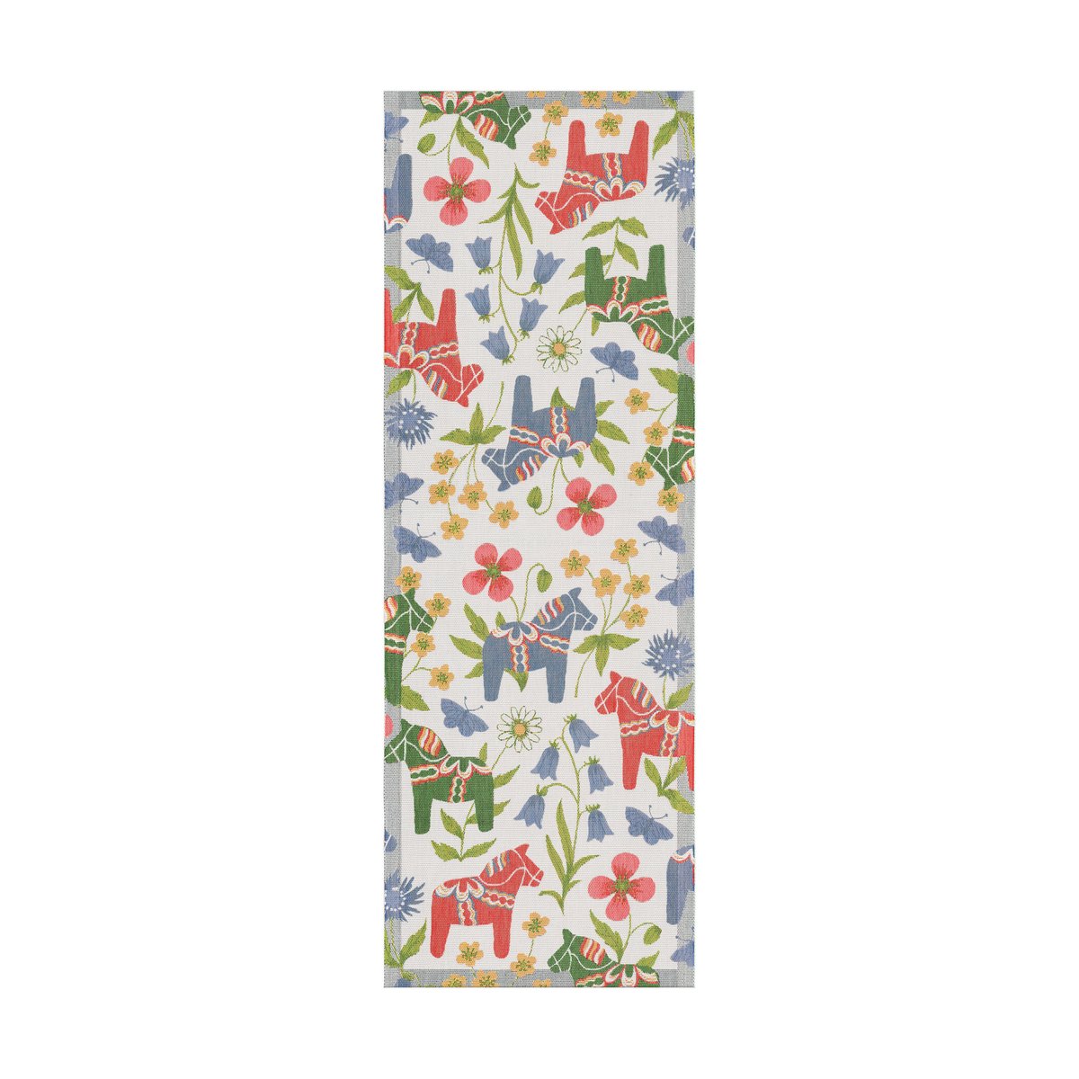 Ekelund Linneväveri Blomsterhäst Tischläufer 35x100 cm Multi