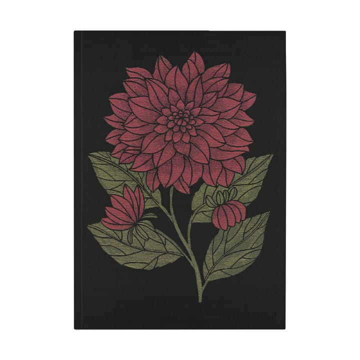 Dahlia Geschirrtuch 48x70 cm - Rot-Schwarz-Grün - Ekelund Linneväveri