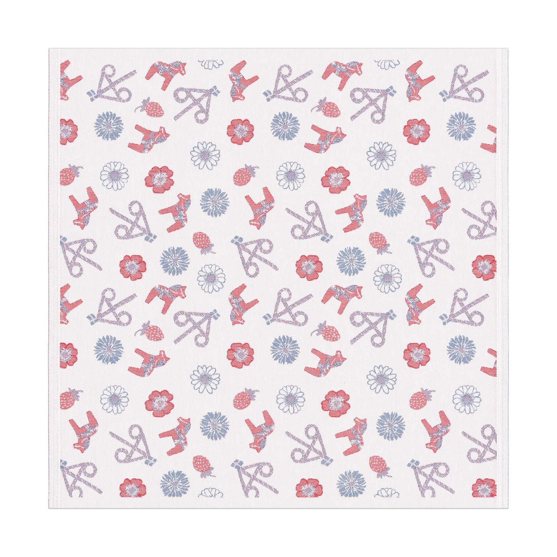 Dalasommar Tischdecke 75x75 cm, Blau Ekelund Linneväveri