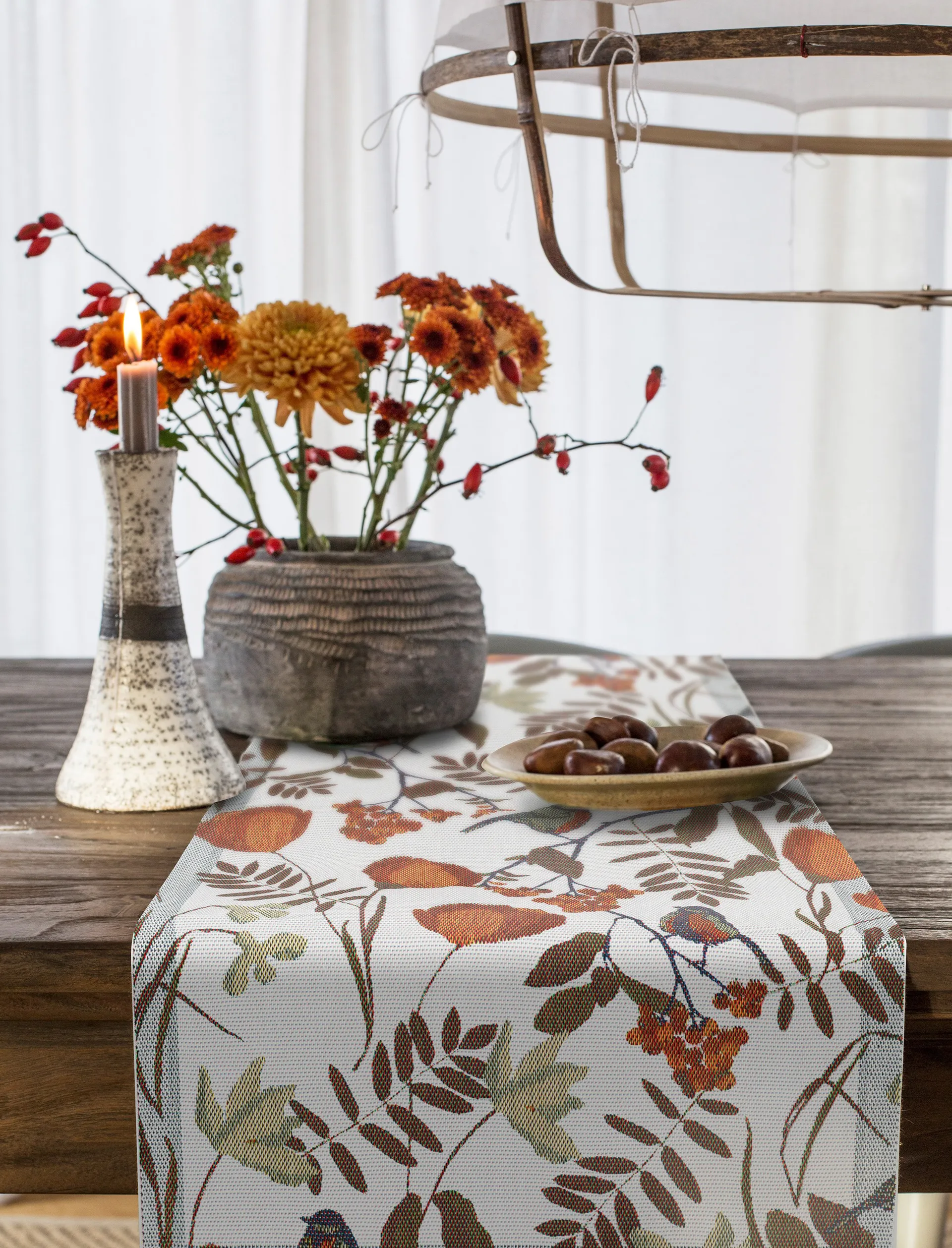Fåglabäck Tischläufer 35x120 cm, Braun Ekelund Linneväveri