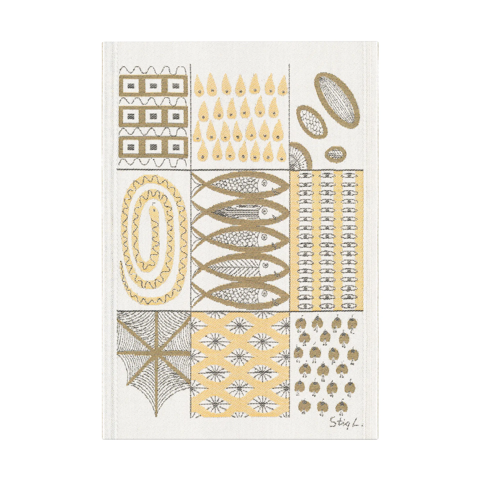 Fiskglänta Geschirrtuch 35x50 cm, Gelb Ekelund Linneväveri