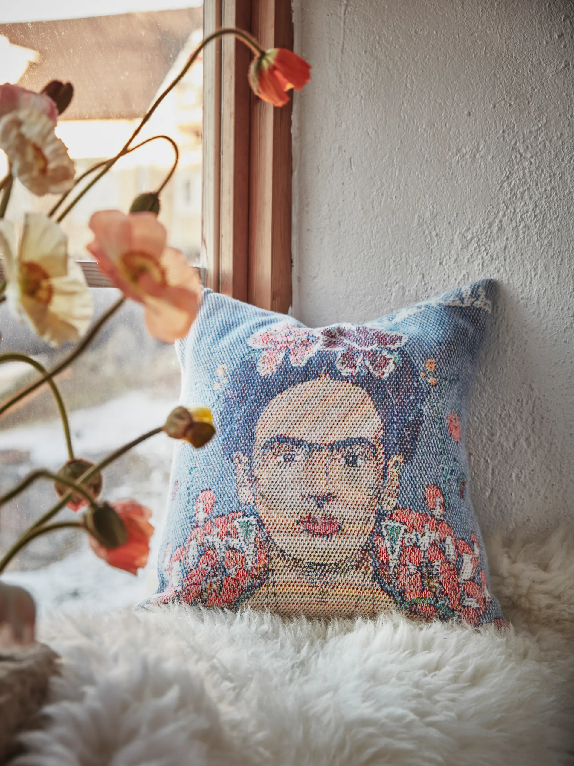 Frida Kahlo Kissenbezug 40 x 40cm, Vida Ekelund Linneväveri