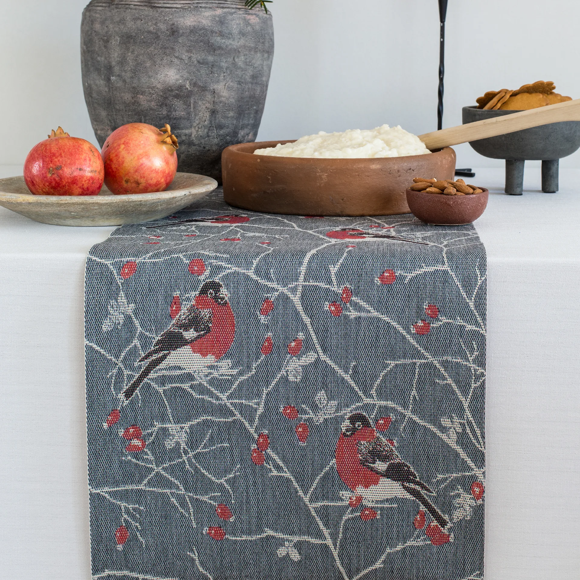 Frostkvist Tischläufer 35 x 140cm, Grau Ekelund Linneväveri