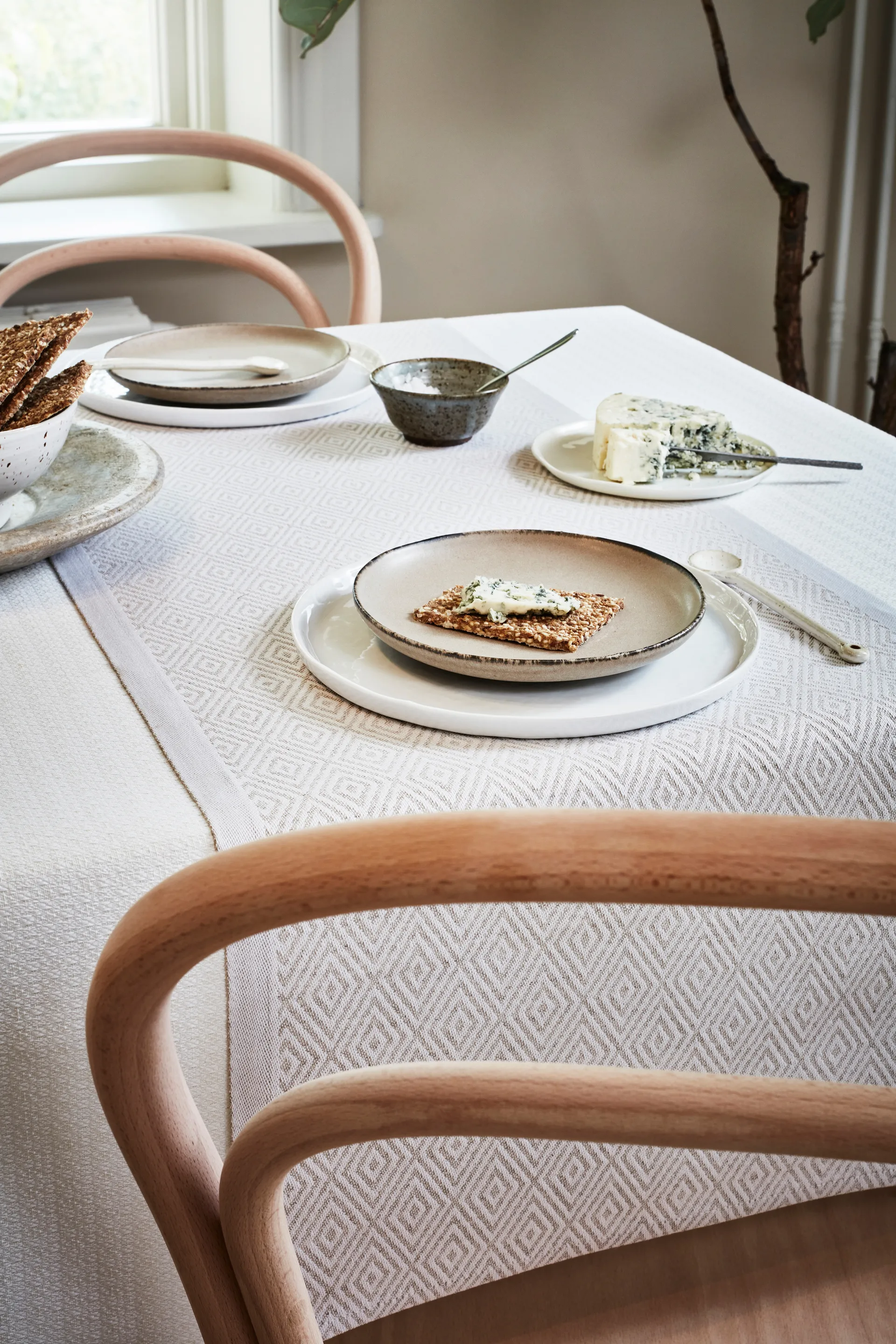 Gåsöga Tischläufer ungebleicht, 35 x 120cm Ekelund Linneväveri