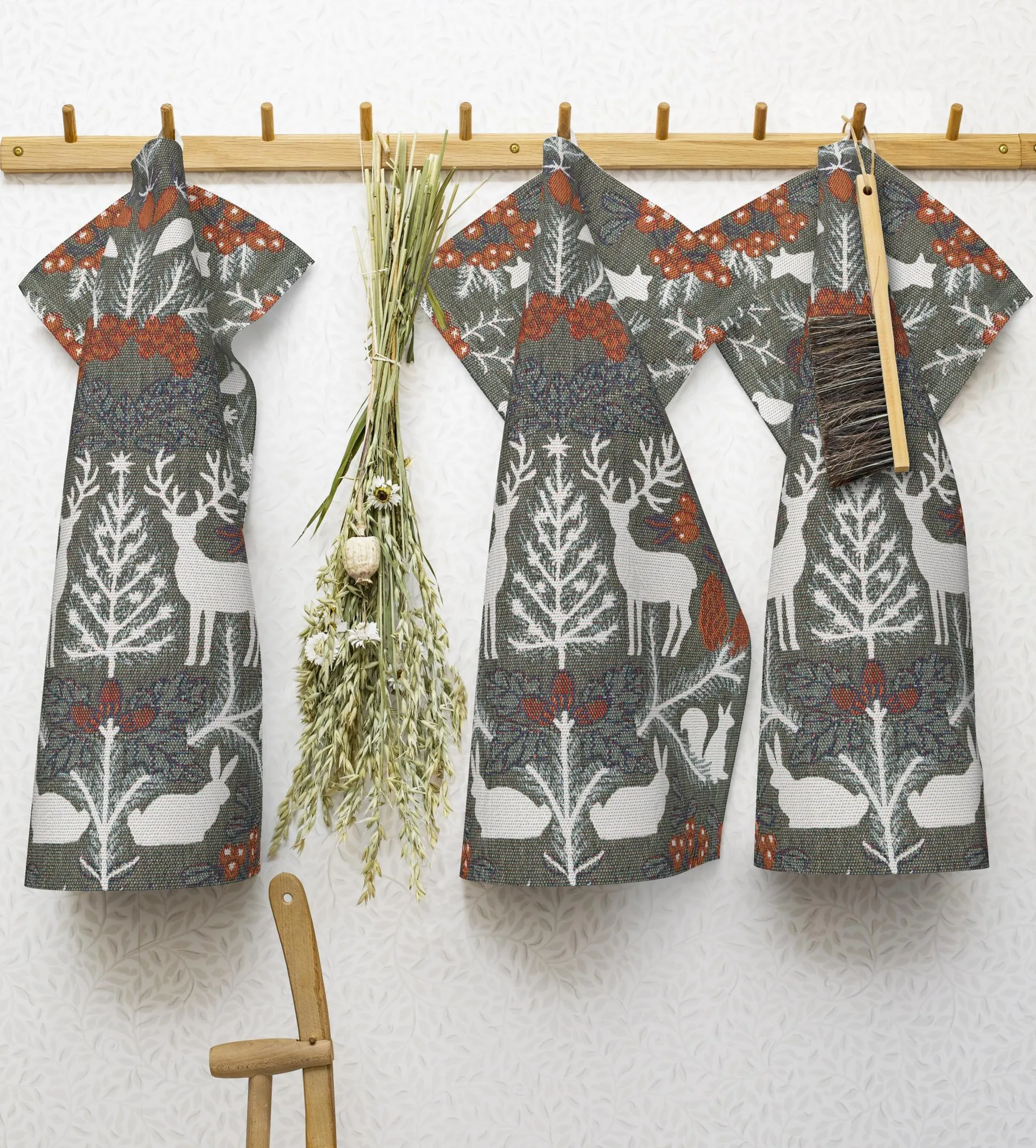 Hjortnäs Geschirrtuch 35x50 cm, Grau Ekelund Linneväveri