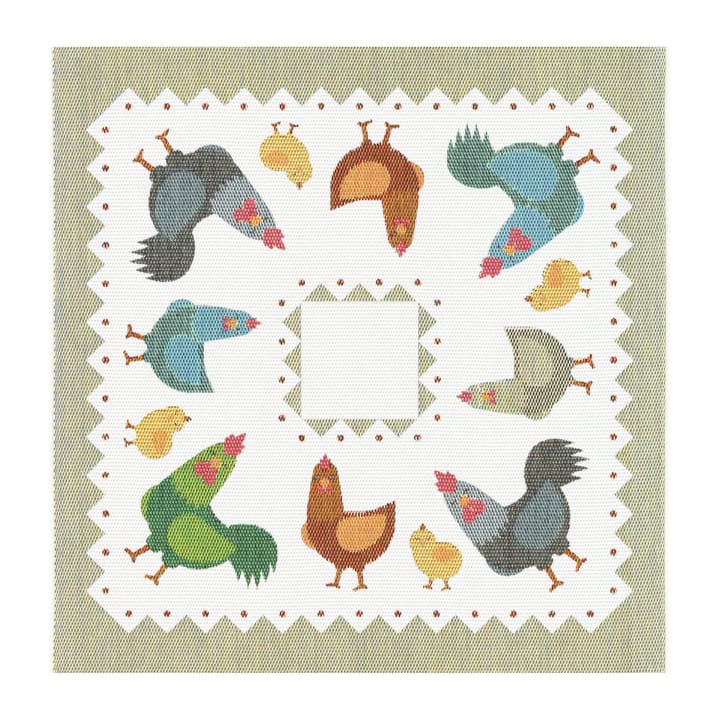 Hühnerfamilie Serviette 35 x 35cm - Multi - Ekelund Linneväveri