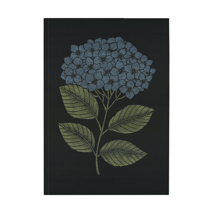 Hydrangea Geschirrtuch 48x70 cm - Schwarz-Blau - Ekelund Linneväveri