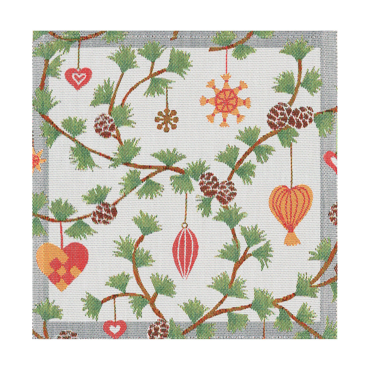 Ekelund Linneväveri Julefröjd Stoffserviette 35x35 cm Multi