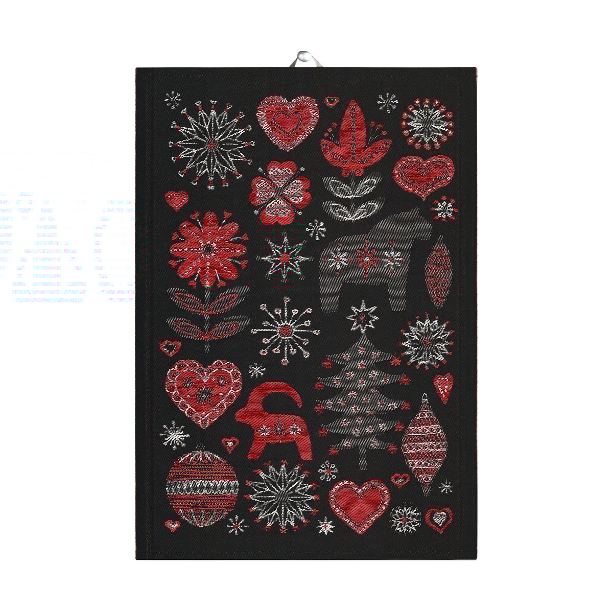 Ekelund Linneväveri Julnatt Geschirrtuch 35x50 cm Schwarz