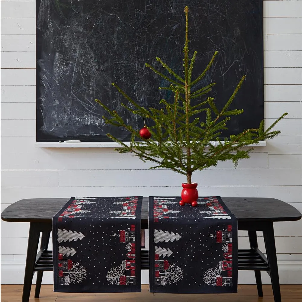 Julstad Tischläufer, Schwarz Ekelund Linneväveri