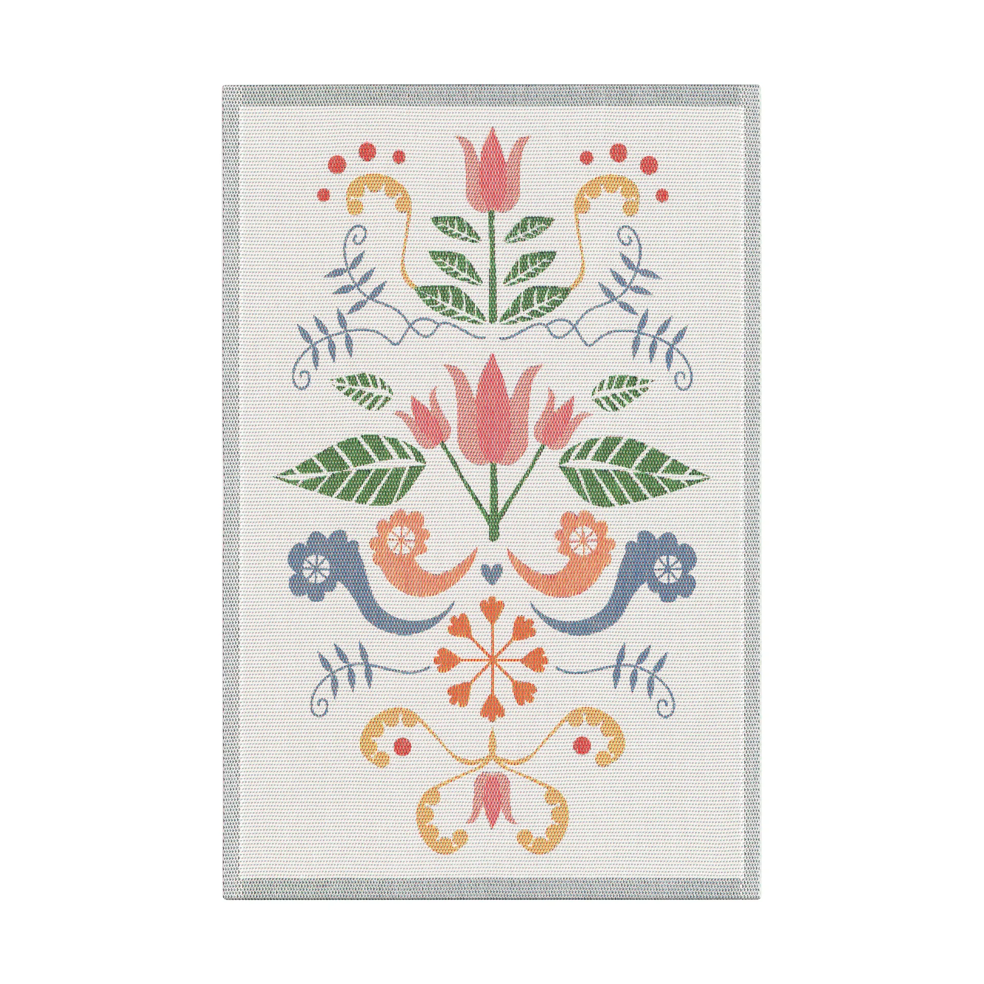 Lindas tulpan Geschirrtuch 40x60 cm, Rosa-Grau Ekelund Linneväveri