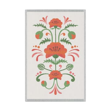 Lindas vallmo Geschirrtuch 40x60 cm - Orange-Grau - Ekelund Linneväveri