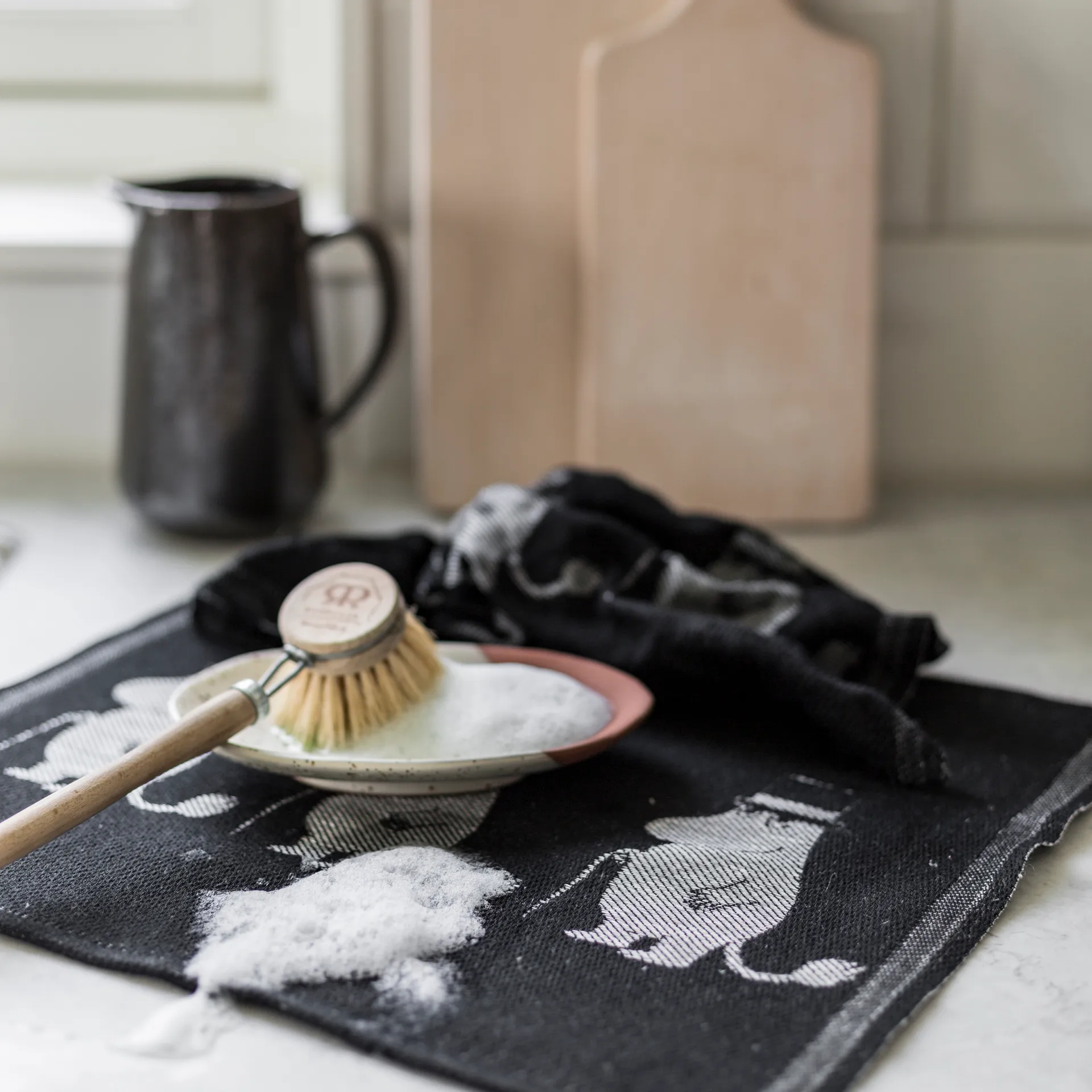 Moominpappa Geschirrtuch 28 x 35cm, Schwarz Ekelund Linneväveri