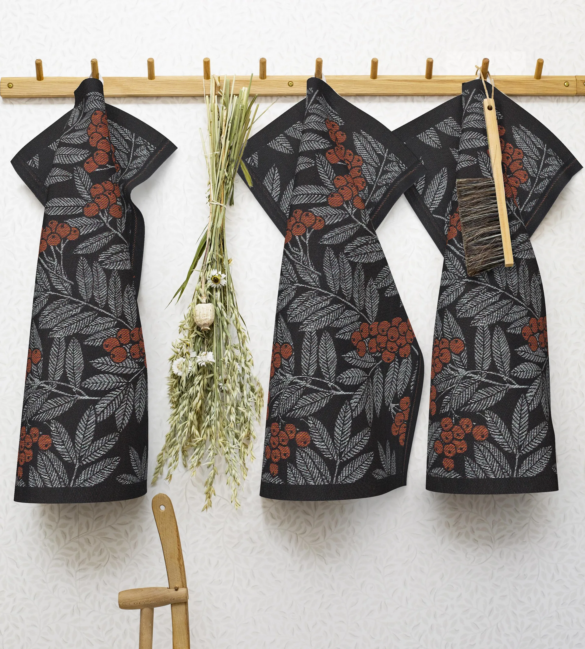 Rönnbärsblad Geschirrtuch, 35 x 50cm Ekelund Linneväveri