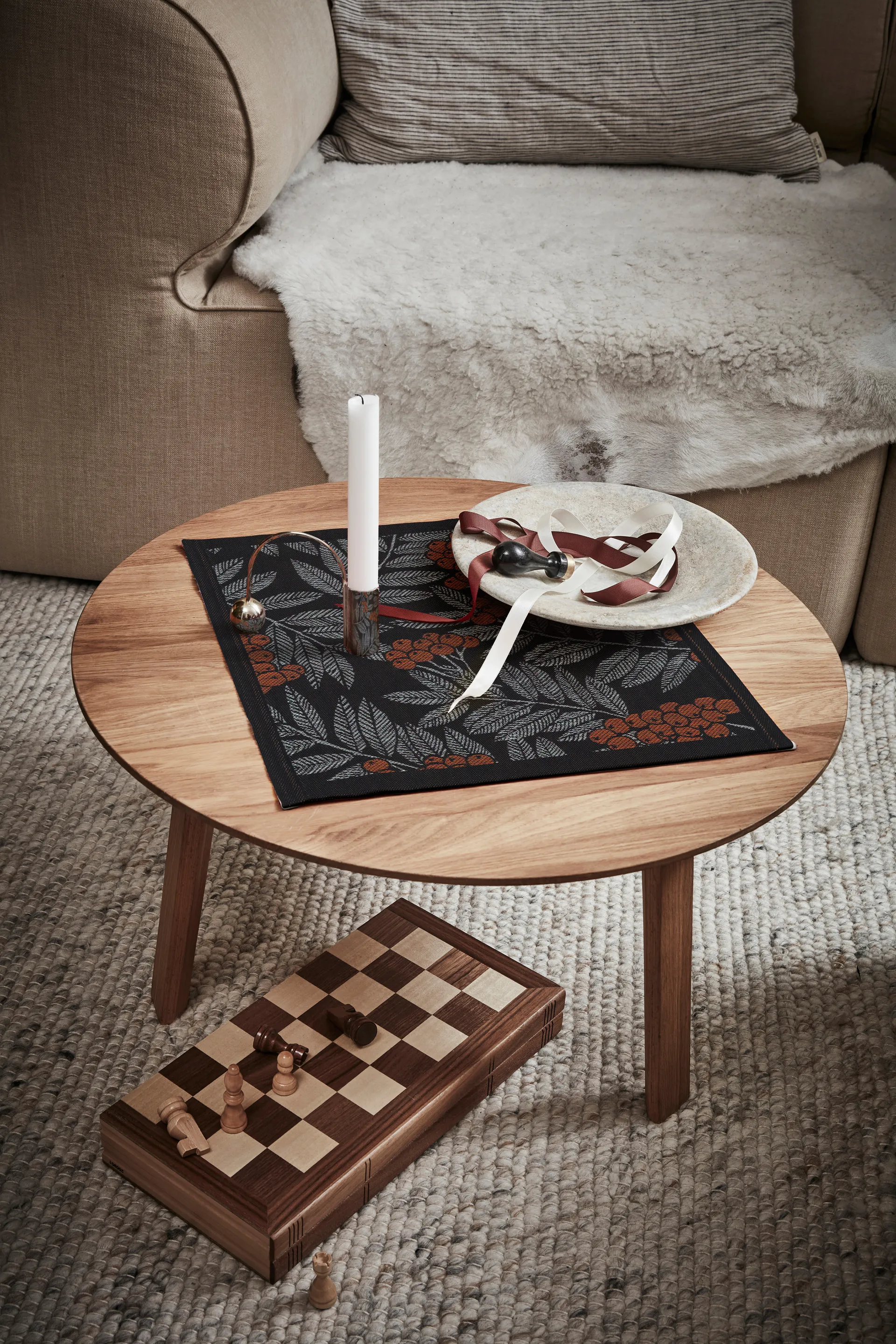 Rönnbärsblad Serviette, 35 x 35cm Ekelund Linneväveri