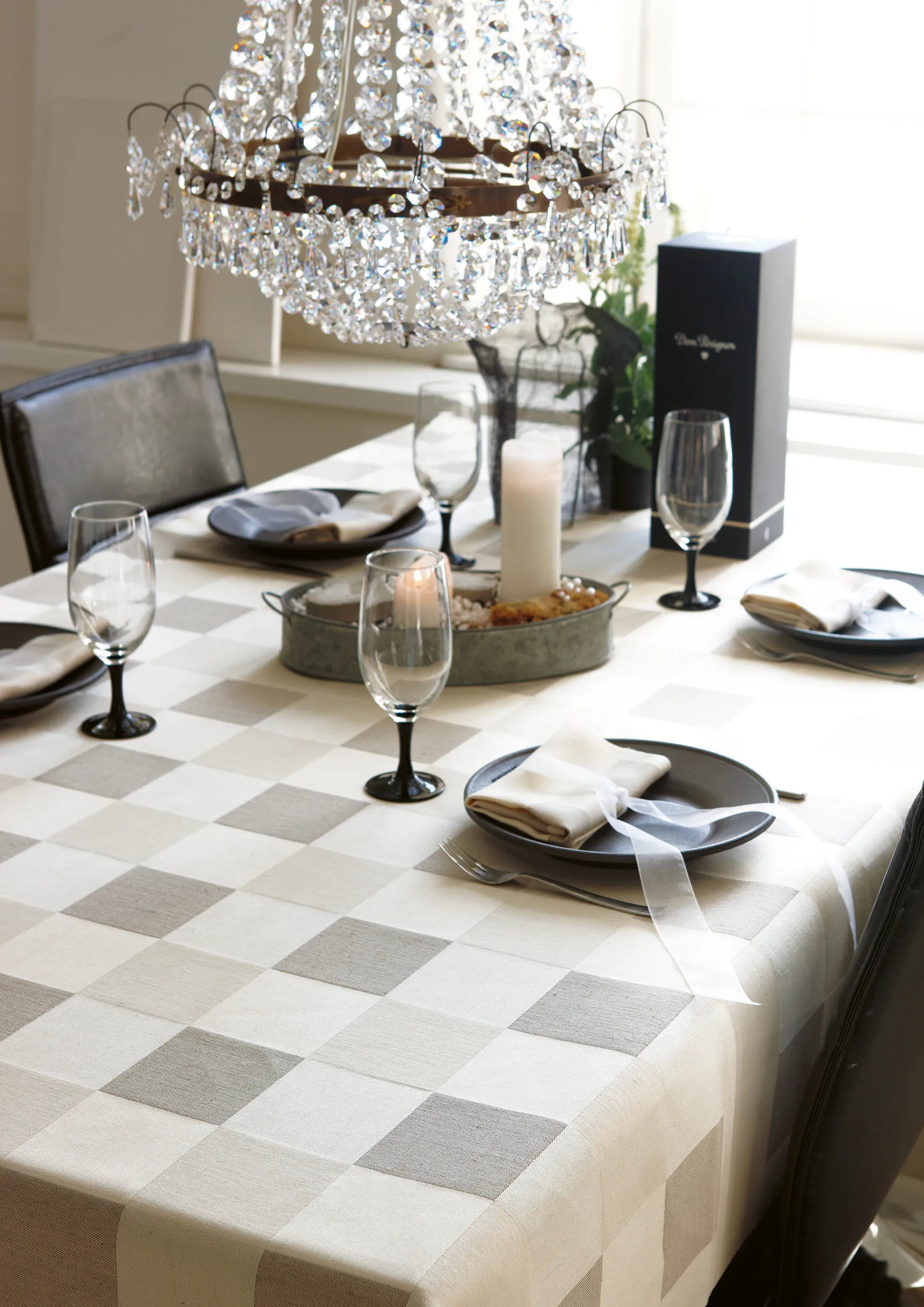 Schack Tischtuch, 150 x 350cm Ekelund Linneväveri